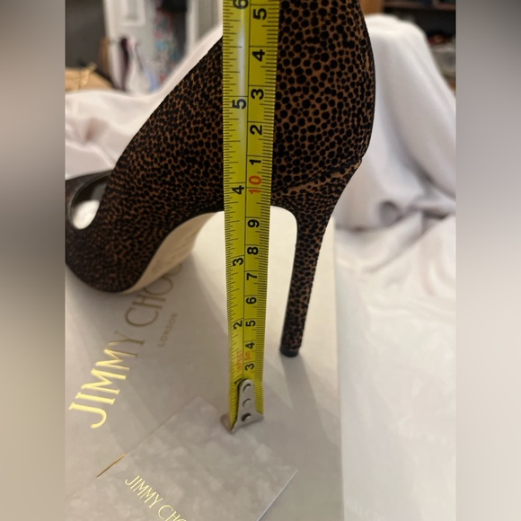 JIMMY CHOO NEW Retails $725 Tony Pump NEW IN BOX Animal Stiletto Suede Sz 38.5 - Picture 14 of 14